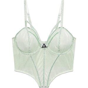 Savage x Fenty Rihanna Going Platinum Mesh Bustier Green Mist ( S )